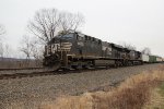 NS 8006 leads train 21J onto the siding